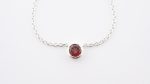 Faceted Stone Pairs On 0.925 Sterling Silver 15" Necklace Garnet (Mozambique) Brilliant Round Stone