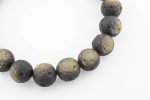 Gold Sheen Obsidian 13-14Mm Moon Beads On 10" Length Elastic Beaded Bracelet From Mexico - Image 3