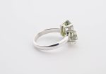 Double Stone Rough Moldavite Tektite (Czech Rep.) & Herkimer Diamond Quartz (Ny, Usa) On 0.925 Sterling Silver Ring Size - 4.75 - Image 4