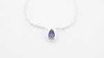 Faceted Stone Pairs On 0.925 Sterling Silver 15" Necklace Iolite (India) Pear Stone - Image 3