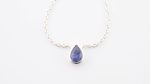 Faceted Stone Pairs On 0.925 Sterling Silver 15" Necklace Iolite (India) Pear Stone
