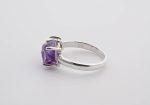 Double Stone Polished Labradorite (Madagascar) & Rough Amethyst (Brazil) On 0.925 Sterling Silver Ring Size - 7.75 - Image 3