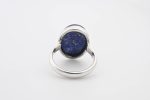 Lapis Lazuli (Afghanistan) Large Polished Oval Stone On 0.925 Sterling Silver Ring Size - 8 - Image 2