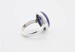 Lapis Lazuli (Afghanistan) Large Polished Oval Stone On 0.925 Sterling Silver Ring Size - 8 - Image 3