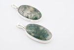 Moss Agate (India) Polished Stone on 0.925 Sterling Silver Pendant - Large Oval Stone - Image 2