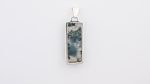 Moss Agate (India) Polished Stone on 0.925 Sterling Silver Pendant - Large Rectangular Stone - Image 5
