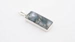 Moss Agate (India) Polished Stone on 0.925 Sterling Silver Pendant - Large Rectangular Stone - Image 2