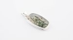 Moss Agate (India) Polished Stone on 0.925 Sterling Silver Pendant - Rounded Rectangular Stone - Image 2