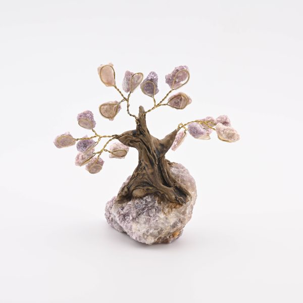 Miniature Crystal Bonsai Gem Tree From Brazil - Lepidolite Mica On Lepidolite Mica From Brazil