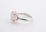 Double Stone Polished Rainbow Moonstone (India) & Rough Morganite (Brazil) On 0.925 Sterling Silver Ring Size - 7.75 - Image 3