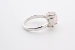 Double Stone Polished Rainbow Moonstone (India) & Rough Morganite (Brazil) On 0.925 Sterling Silver Ring Size - 7.75 - Image 4