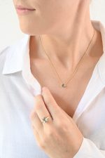 Faceted Stone On 18K Gold Vermeil .925 Ss 15" Necklace Aquamarine (Madagascar) Brilliant Round Stone - Image 5