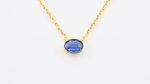 Faceted Stone On 18K Gold Vermeil .925 Ss 15" Necklace Blue Kyanite (Nepal) Brilliant Round Stone - Image 6