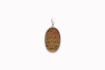 Ocean (Orbicular) Jasper (Madagascar) Large Oval Stone on .925 Sterling Silver Pendant - Image 2