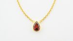 Faceted Stone On 18K Gold Vermeil .925 Ss 15" Necklace Garnet (Mozambique) Brilliant Round Stone - Image 7