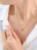 Faceted Stone On 18K Gold Vermeil .925 Ss 15" Necklace Garnet (Mozambique) Brilliant Round Stone - Image 8