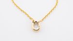 Faceted Stone On 18K Gold Vermeil .925 Ss 15" Necklace White Topaz (Brazil) Pear Stone - Image 3