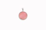 Pink Opal - Common (Peru) Large Polished Circle Stone on 0.925 SS Pendant - Image 2