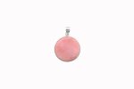 Pink Opal - Common (Peru) Large Polished Circle Stone on 0.925 SS Pendant