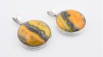 Assorted 0.925 Sterling Silver Pendant - Bumblebee Jasper (Indonesia) Polished Circle Stone - Image 2