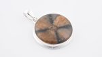 Assorted 0.925 Sterling Silver Pendant - Chiastolite (CA, USA) Polished Circle Stone - Image 2
