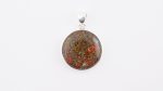 Assorted 0.925 Sterling Silver Pendant - Seam Agate (Turkey) Polished Circle Stone