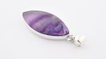 Rainbow Fluroite (Brazil) Polished Stone on 0.925 Sterling Silver Pendant - Marquise Stone - Image 2