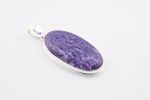 Assorted 0.925 Sterling Silver Pendant - Charoite (Russia) Polished Oval Stone - Image 2