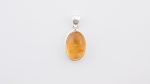 Assorted 0.925 Sterling Silver Pendant - Citrine Quartz (Brazil) Polished Oval Stone