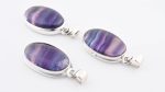Rainbow Fluroite (Brazil) Polished Stone on 0.925 Sterling Silver Pendant - Oval Stone - Image 3