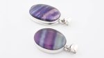 Rainbow Fluroite (Brazil) Polished Stone on 0.925 Sterling Silver Pendant - Oval Stone - Image 2
