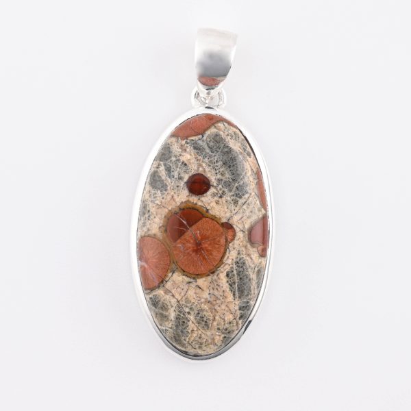 Assorted 0.925 Sterling Silver Pendant - Peanut Obsidian (Mexico) Polished Oval Stone