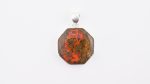 Assorted 0.925 Sterling Silver Pendant - Seam Agate (Turkey) Polished Octagon Stone