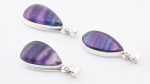 Rainbow Fluroite (Brazil) Polished Stone on 0.925 Sterling Silver Pendant - Pear Stone - Image 2