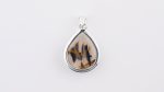 Assorted 0.925 Sterling Silver Pendant - Montana Agate (MT, USA) Polished Pear Stone - Image 4
