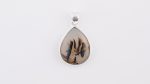 Assorted 0.925 Sterling Silver Pendant - Montana Agate (MT, USA) Polished Pear Stone