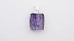 Assorted 0.925 Sterling Silver Pendant - Charoite (Russia) Polished Rectangular Stone - Image 4