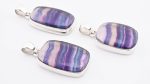 Rainbow Fluroite (Brazil) Polished Stone on 0.925 Sterling Silver Pendant - Rectangular Stone - Image 2