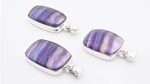 Rainbow Fluroite (Brazil) Polished Stone on 0.925 Sterling Silver Pendant - Rectangular Stone - Image 3