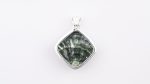 Assorted 0.925 Sterling Silver Pendant - Seraphinite (Russia) Polished Square Stone - Image 4