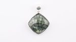 Assorted 0.925 Sterling Silver Pendant - Seraphinite (Russia) Polished Square Stone