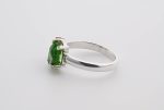 Double Stone Polished Rubellite (Brazil) & Rough Chrom Diopside (Siberia) On 0.925 Sterling Silver Ring Size - 6 - Image 2