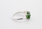 Double Stone Polished Rainbow Moonstone (India) & Rough Chrom Diopside (Siberia) On 0.925 Sterling Silver Ring Size - 7 - Image 4