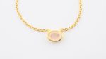 Faceted Stone On 18K Gold Vermeil .925 Ss 15" Necklace Rainbow Moonstone (India) Brilliant Oval Stone