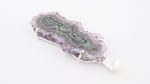 Amethyst Quartz (Uruguay) Rough Stalactite Slice Flower Stone on 4-Prong 0.925 Sterling Silver Pendant - Image 13