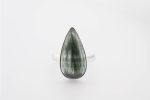 SERAPHINITE (RUSSIA) LARGE POLISHED PEAR STONE ON 0.925 STERLING SILVER RING SIZE - 6.25