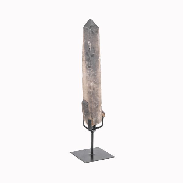 Smoky Quartz Crystal Point On Custom Black Iron Stand From Minas Gerais, Brazil