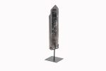 Smoky Quartz Double Crystal Point On Custom Black Iron Stand From Minas Gerais, Brazil - Image 4