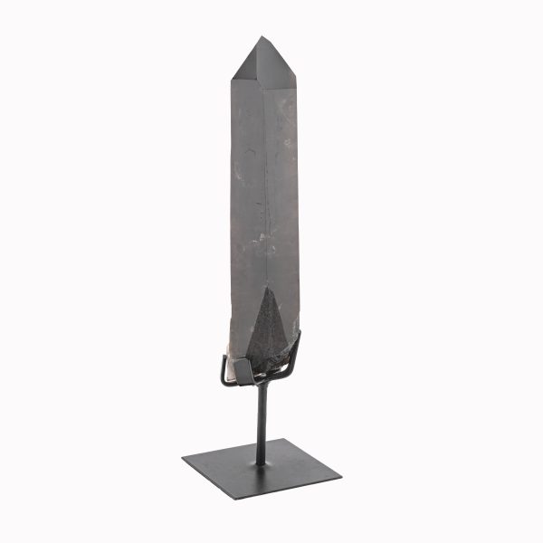 Smoky Quartz Crystal Point On Custom Black Iron Stand From Minas Gerais, Brazil