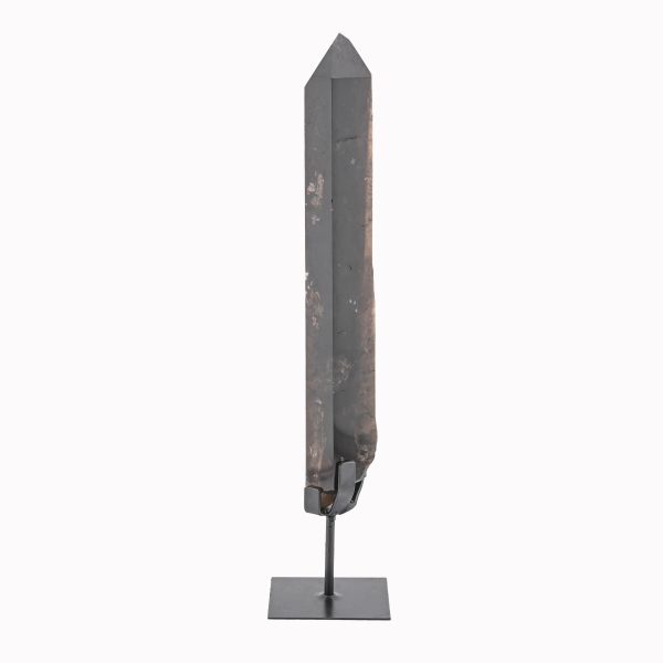 Smoky Quartz Crystal Point On Custom Black Iron Stand From Minas Gerais, Brazil